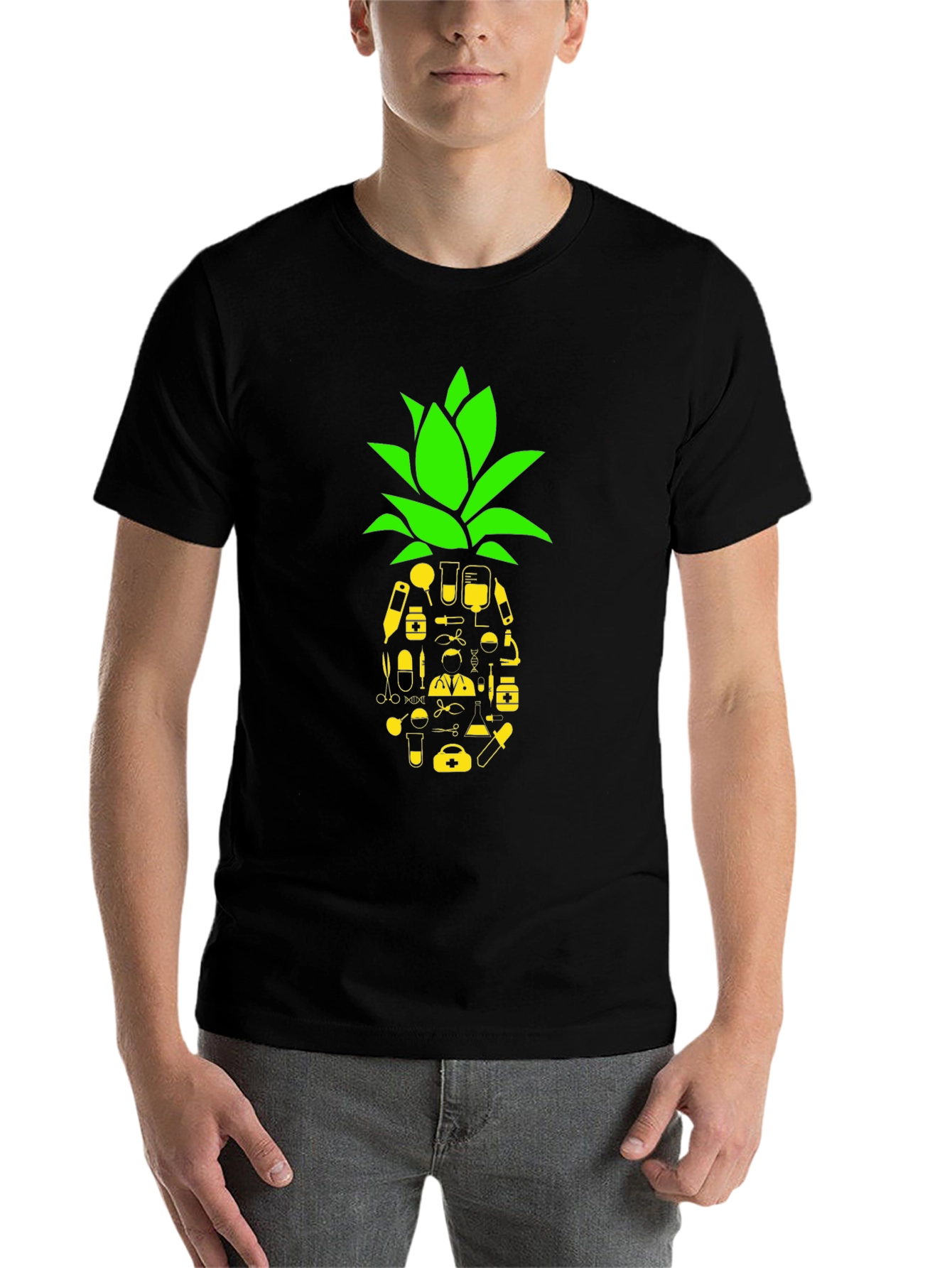 Black Medical Pineapple Graphic Tee view 7