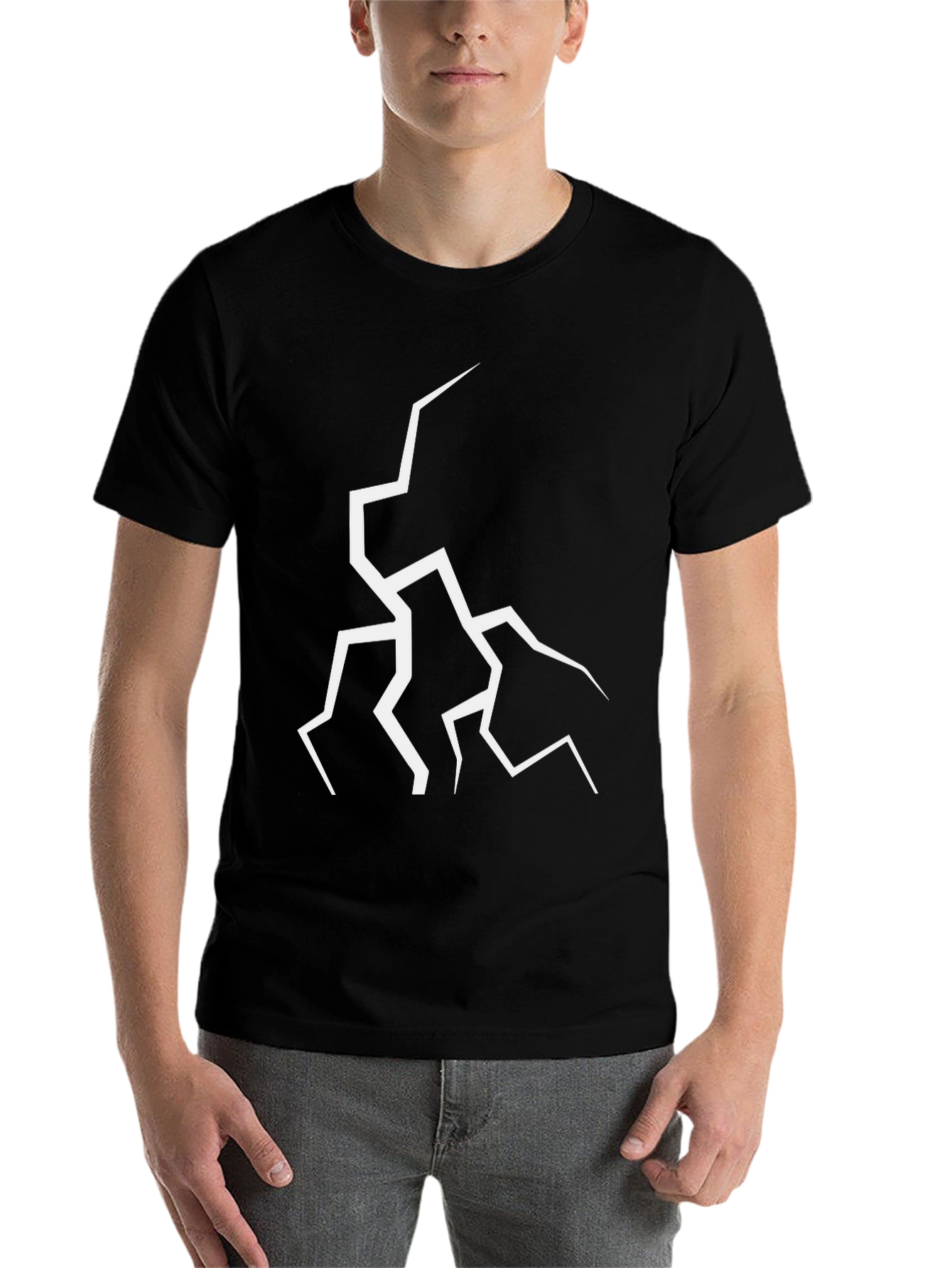 Black Cracked Design Black T-Shirt - Modern Graphic Tee view 7