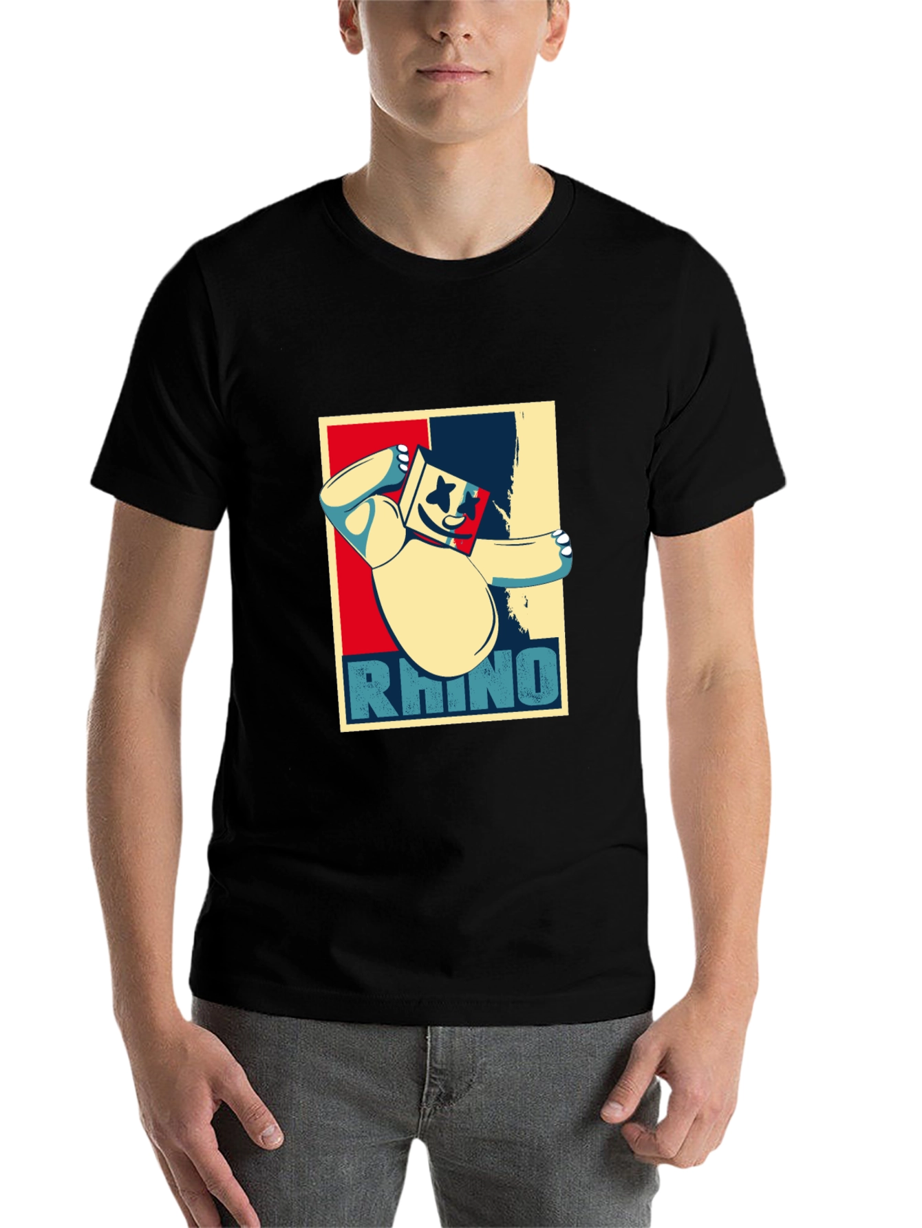 Black Rhino Graphic T-Shirt - Cool Design view 7
