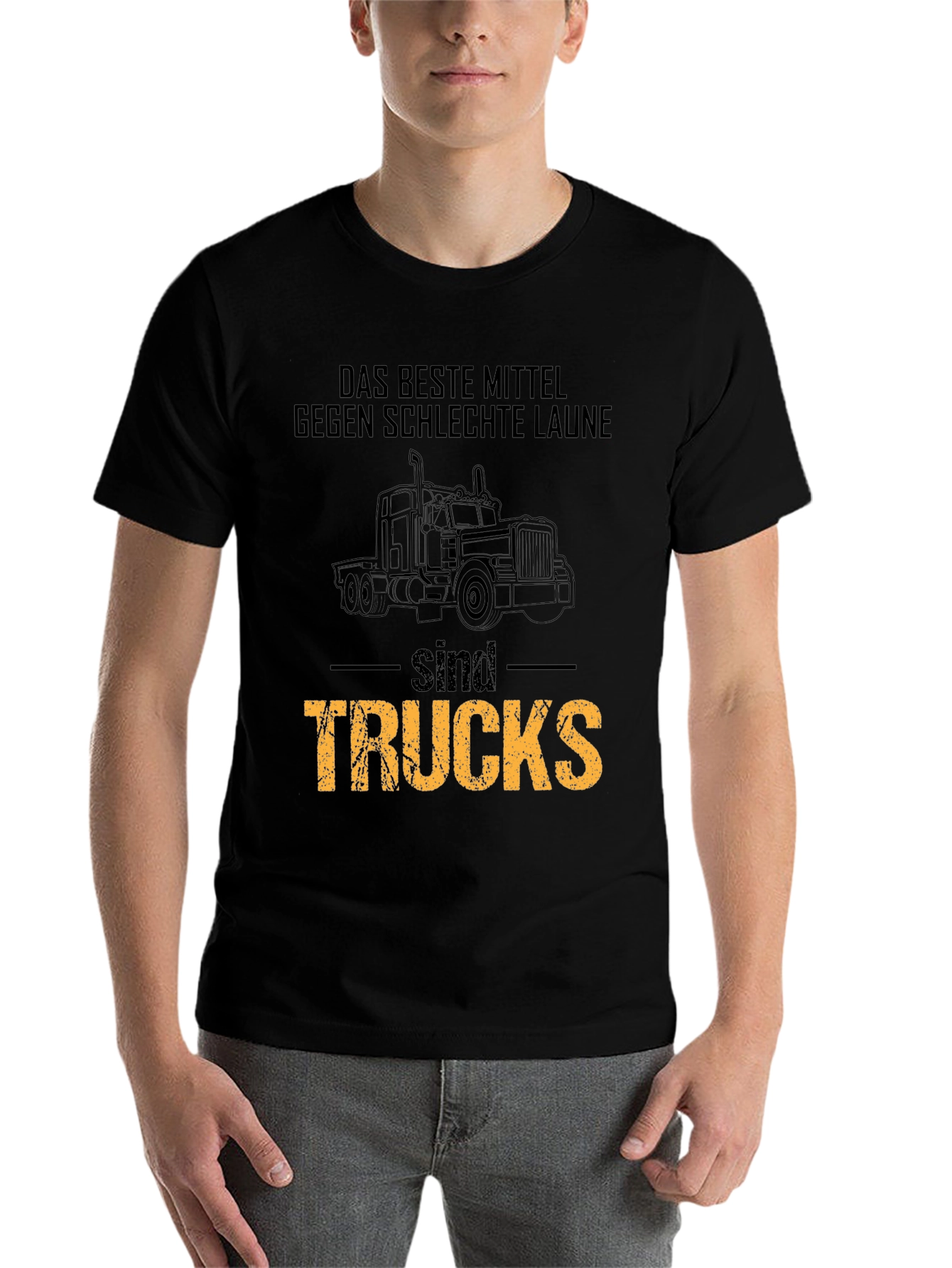 Black Trucks Solve Everything T-Shirt - Driver Humor Tee view 7