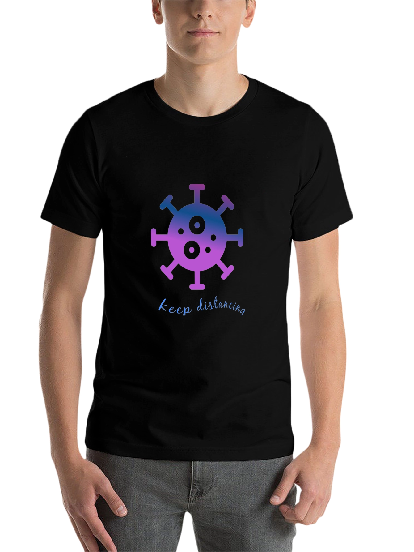 Black Keep Distancing Graphic Tee view 7