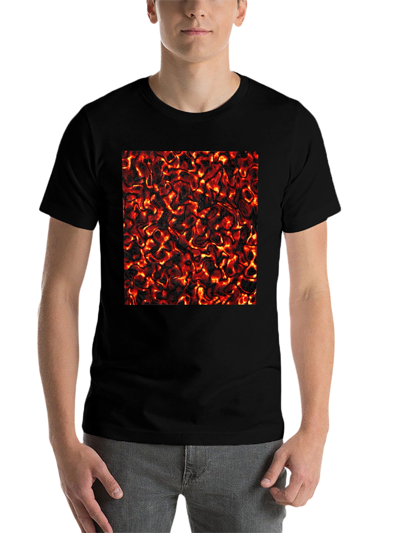 Black Lava Flow Graphic Tee - Cool Black T-Shirt view 7
