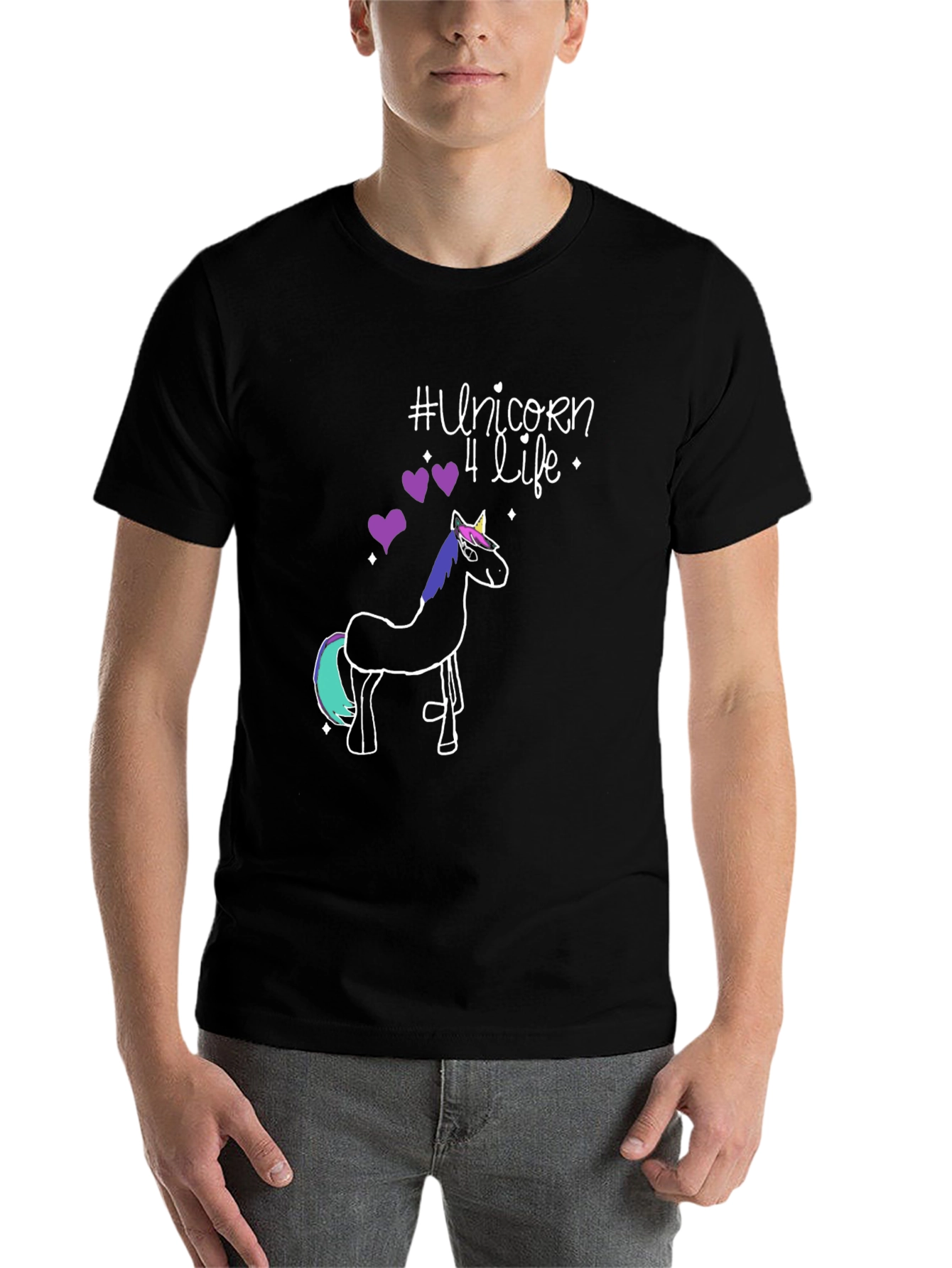 Black Unicorn 4 Life Graphic T-Shirt view 7