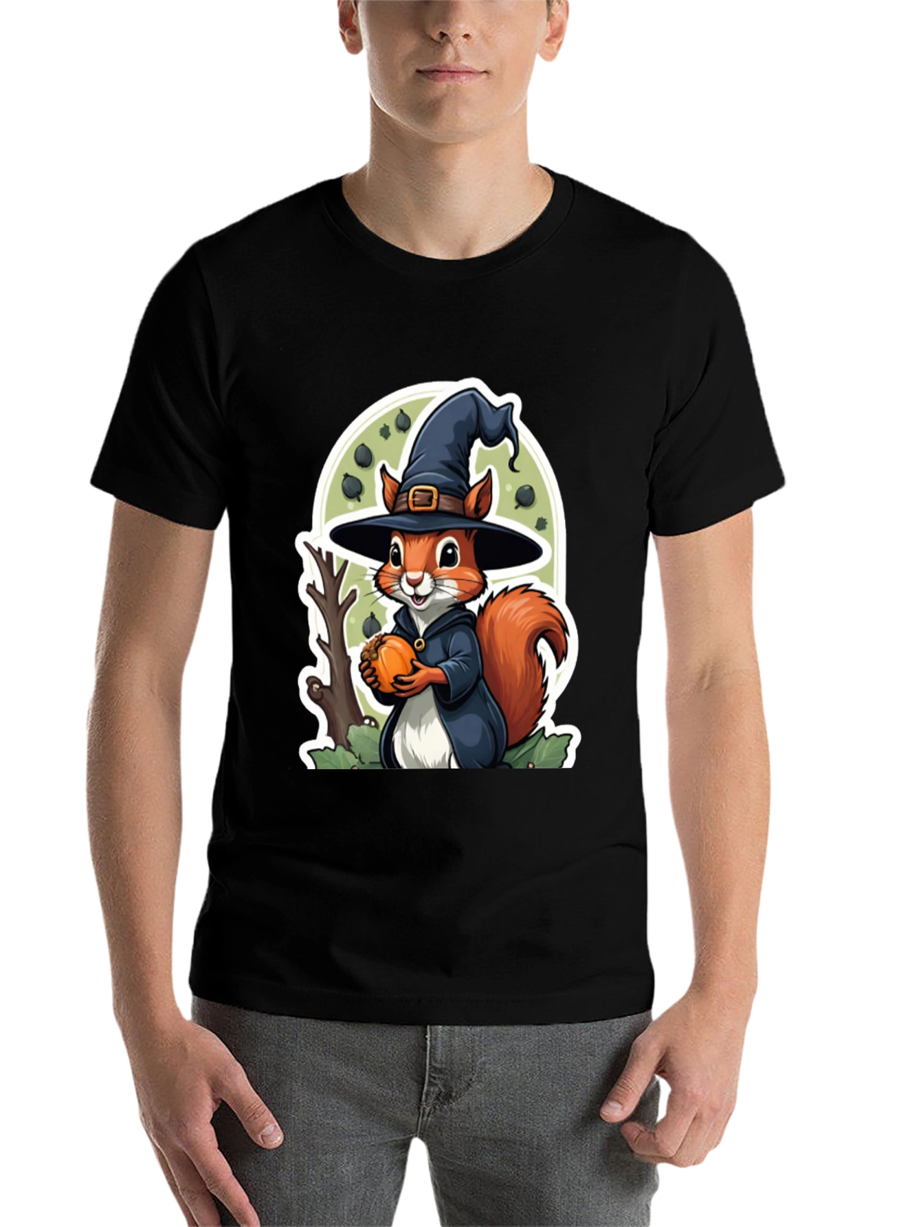Black Halloween Squirrel Graphic Tee view 7