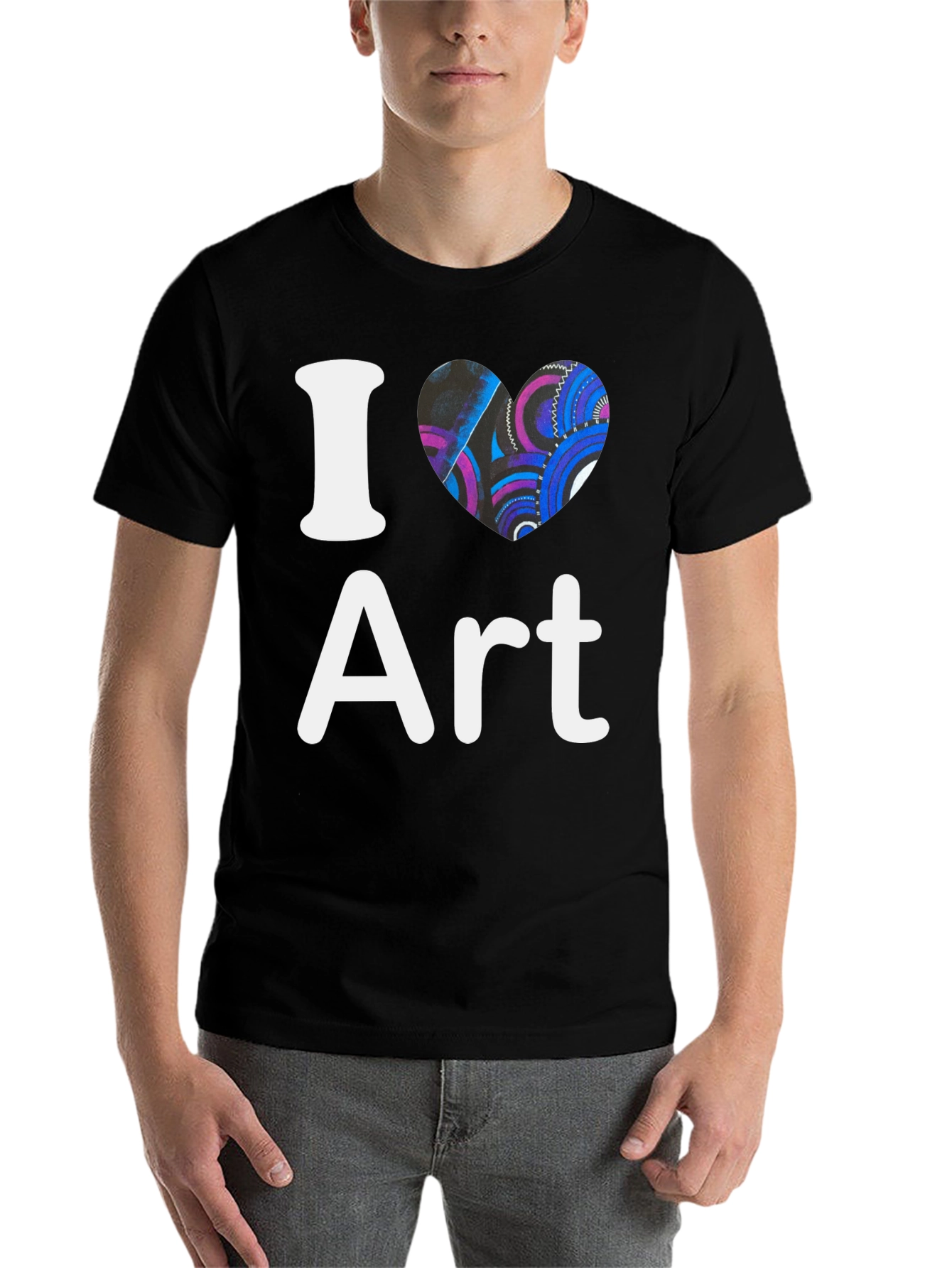 Black I Heart Art Graphic T-Shirt - Artistic Expression view 7