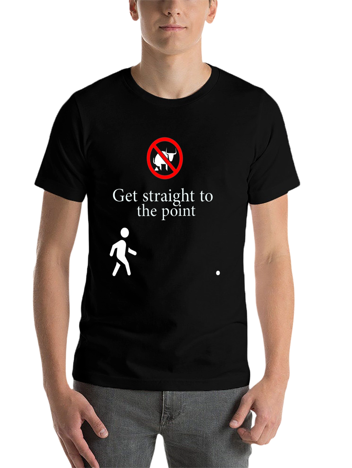 Black Get Straight to the Point Graphic Tee view 7