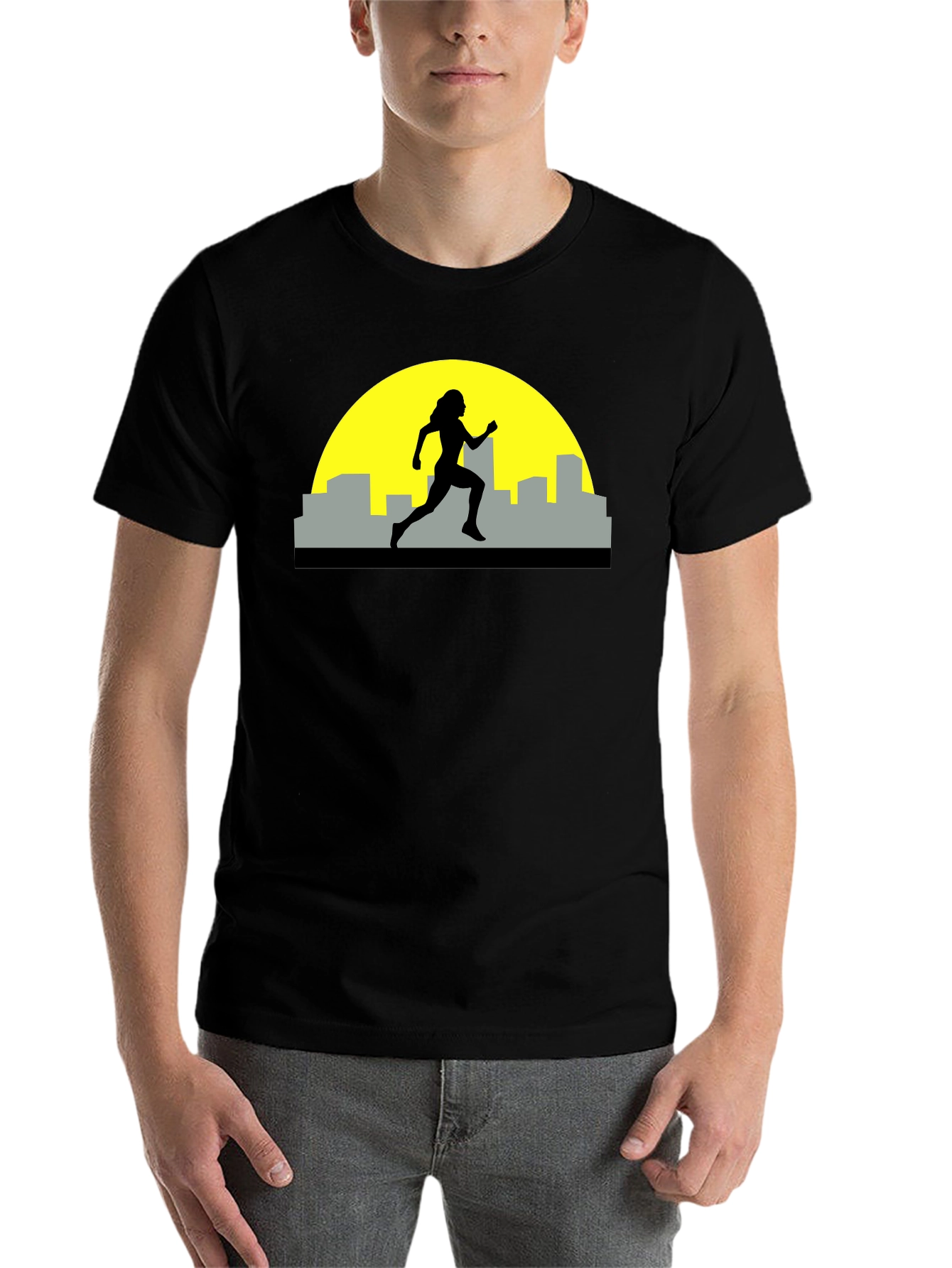 Black Runner Silhouette Graphic Tee - Black view 7