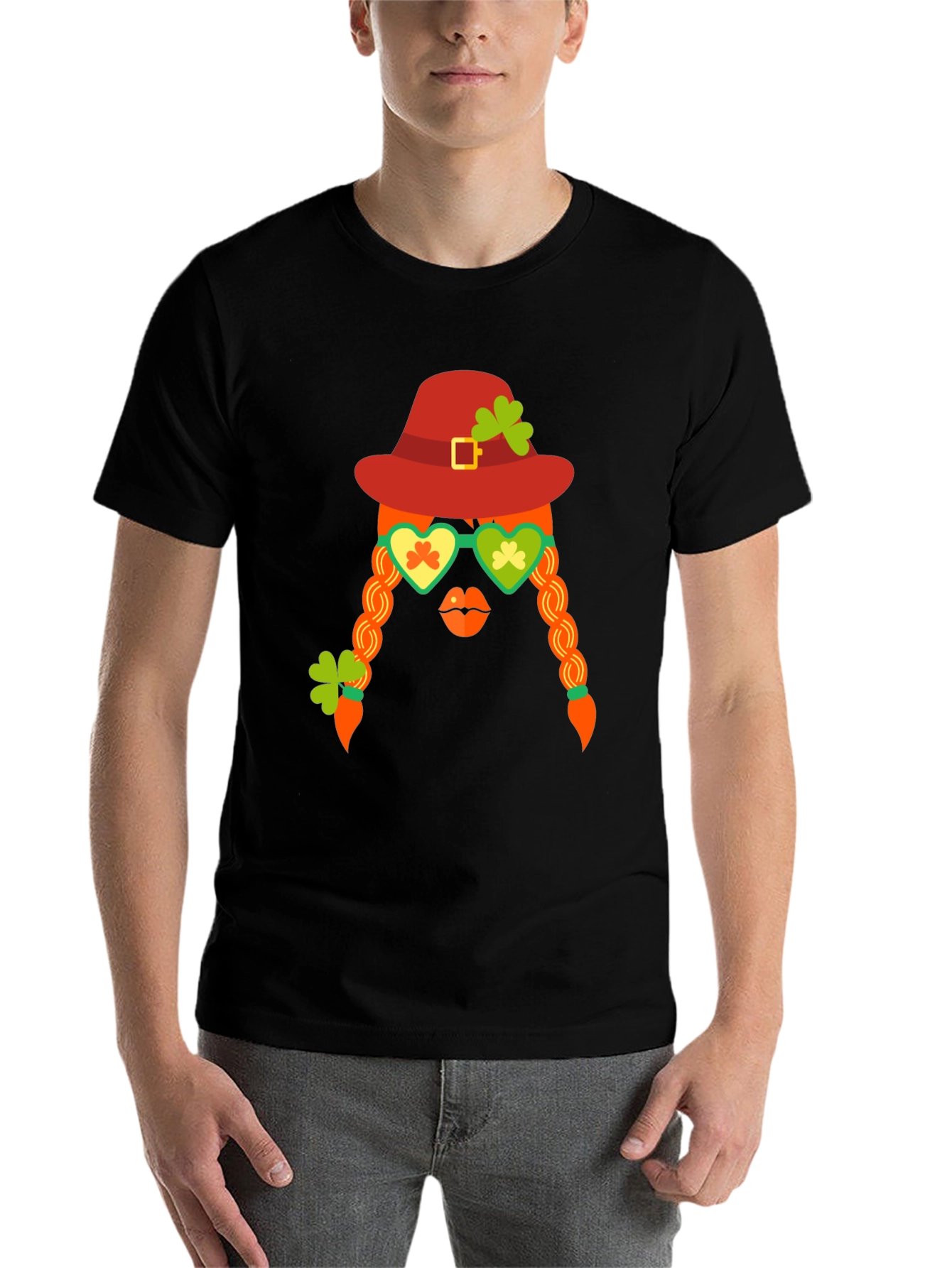Black St. Patrick's Day Graphic Tee - Leprechaun Girl view 7