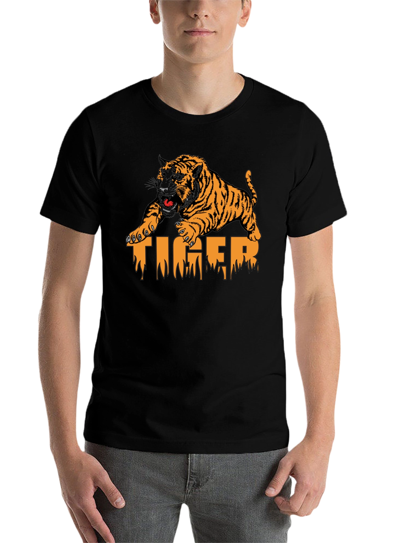 Black Tiger Graphic Print T-Shirt - Menswear view 7
