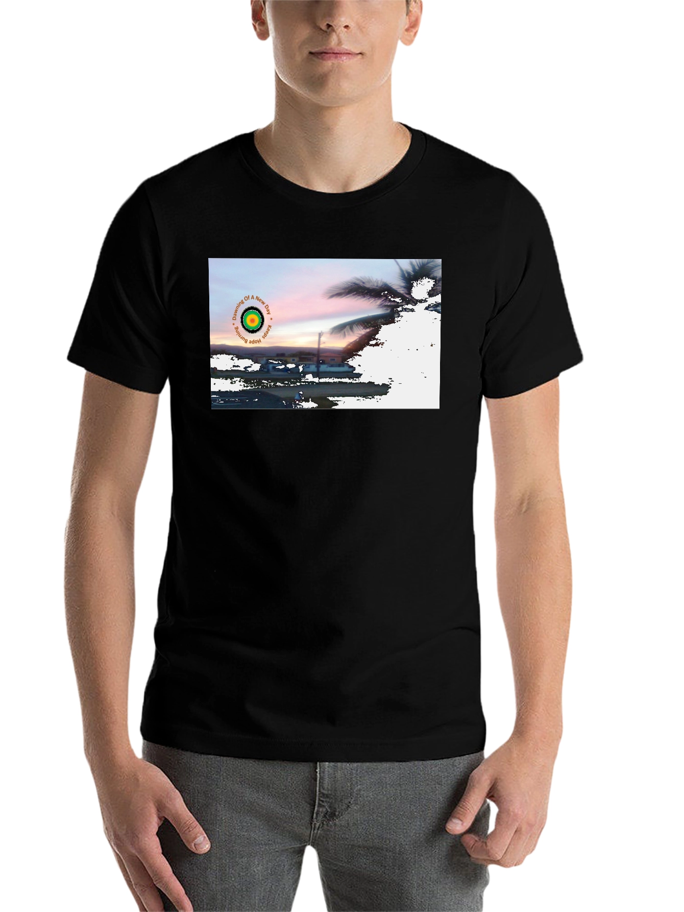 Black Sunrise Hope Burning T-Shirt view 7