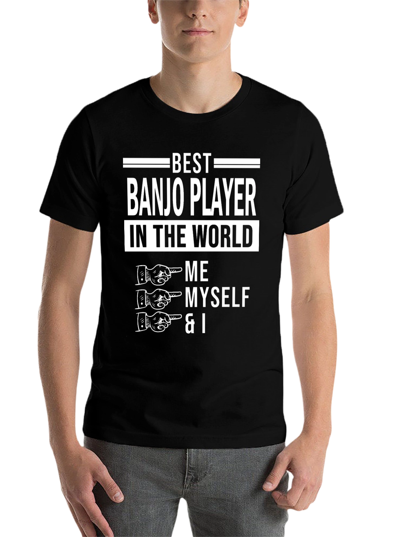 Black Best Banjo Player T-Shirt - Funny Novelty Tee view 7