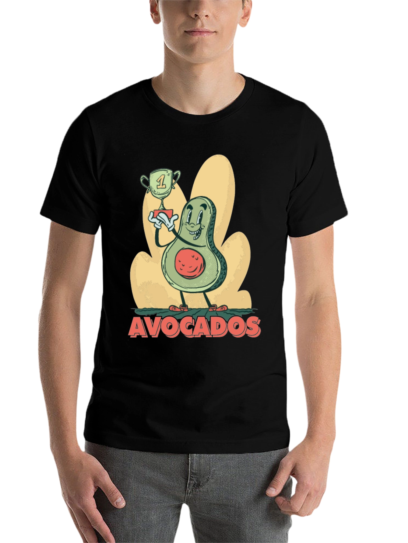 Black Funny Avocado Champion Black T-Shirt view 7