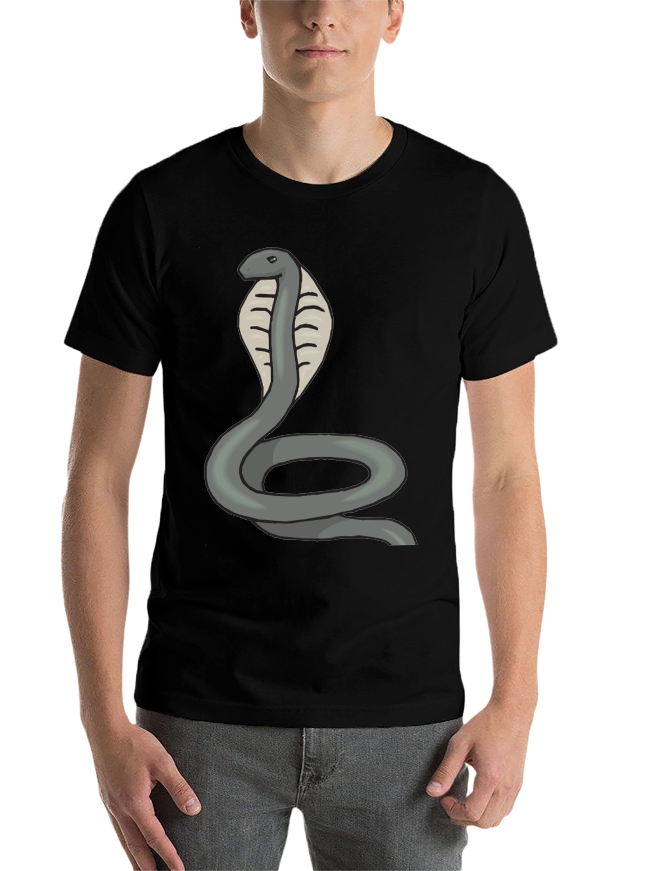 Black Cobra Snake Graphic Tee - Mens Black T-Shirt view 7