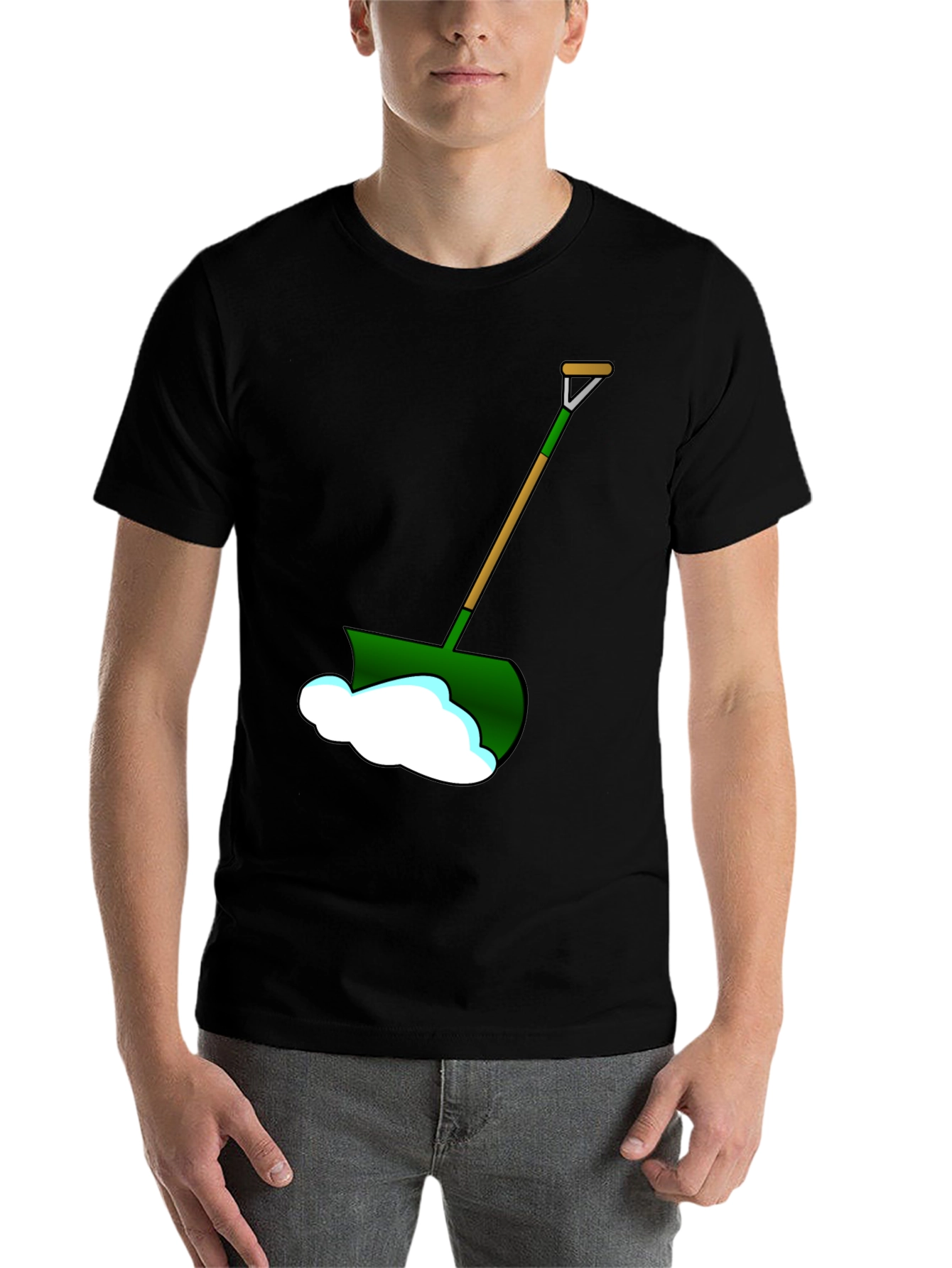 Black Snow Shovel Graphic T-Shirt - Winter Ready! view 7