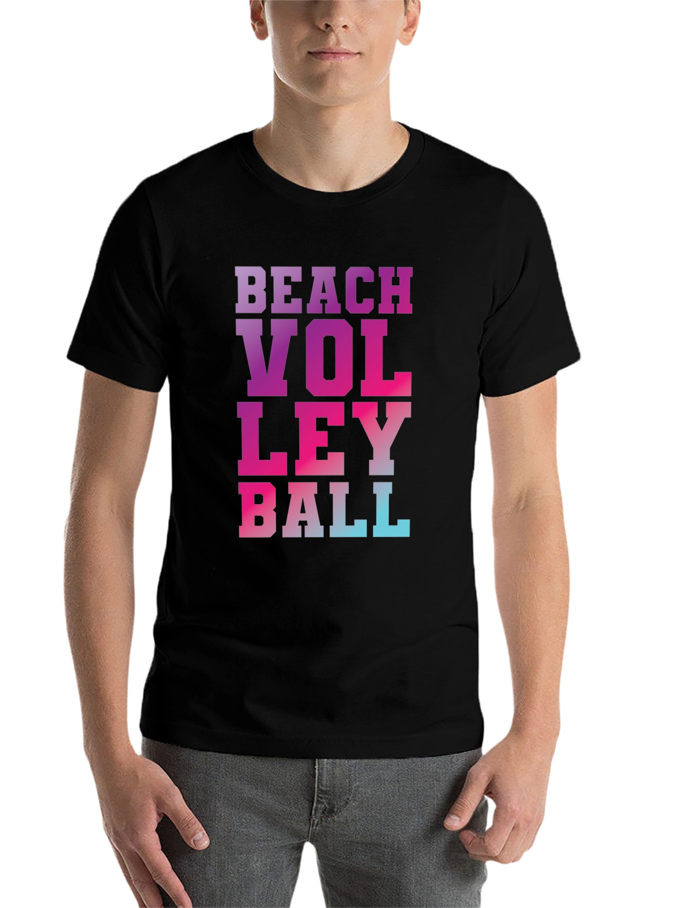 Black Beach Volleyball Graphic Tee view 7