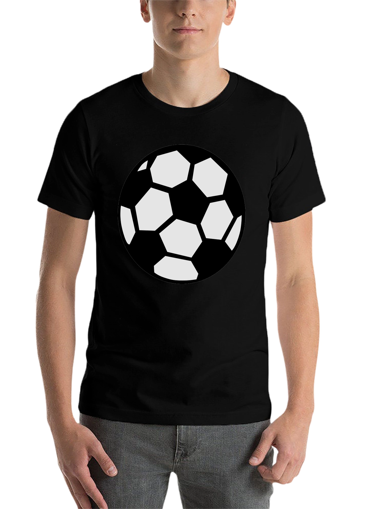 Black Soccer Ball Graphic Black T-Shirt view 7