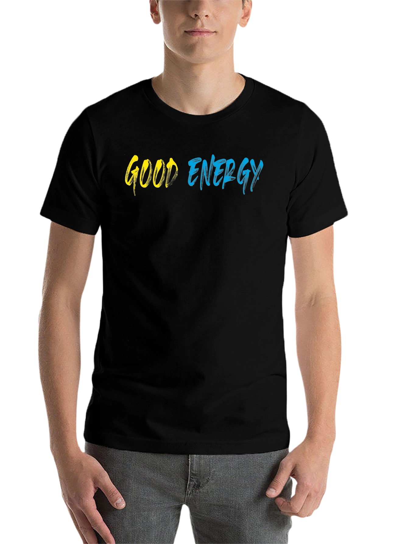 Black Good Energy Graphic Tee - Stylish Black T-Shirt view 7