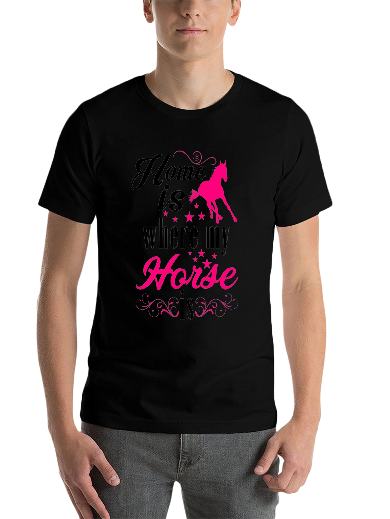 Black Home is Where My Horse is T-Shirt view 7