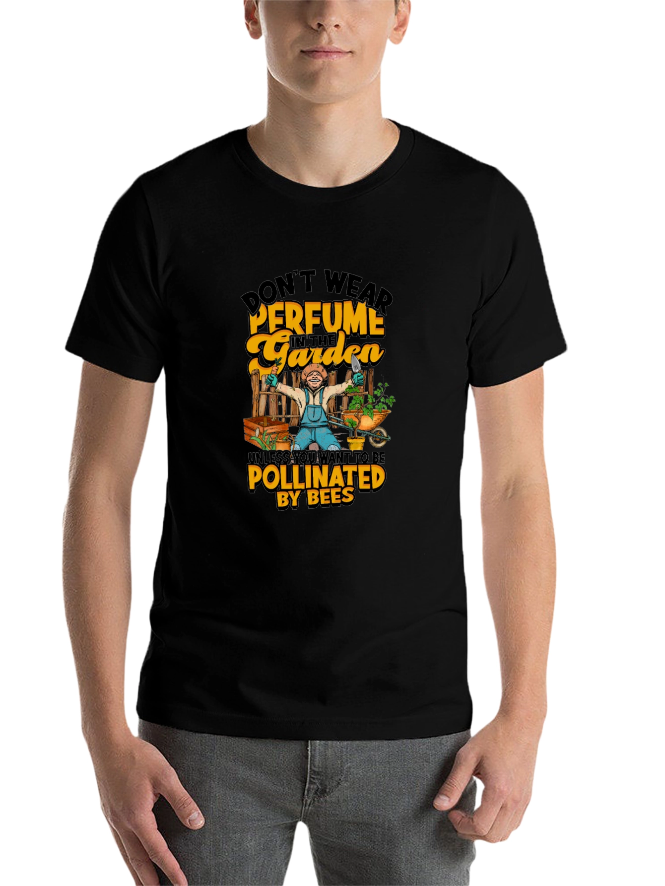 Black Funny Gardening T-Shirt - Don't Wear Perfume! view 7