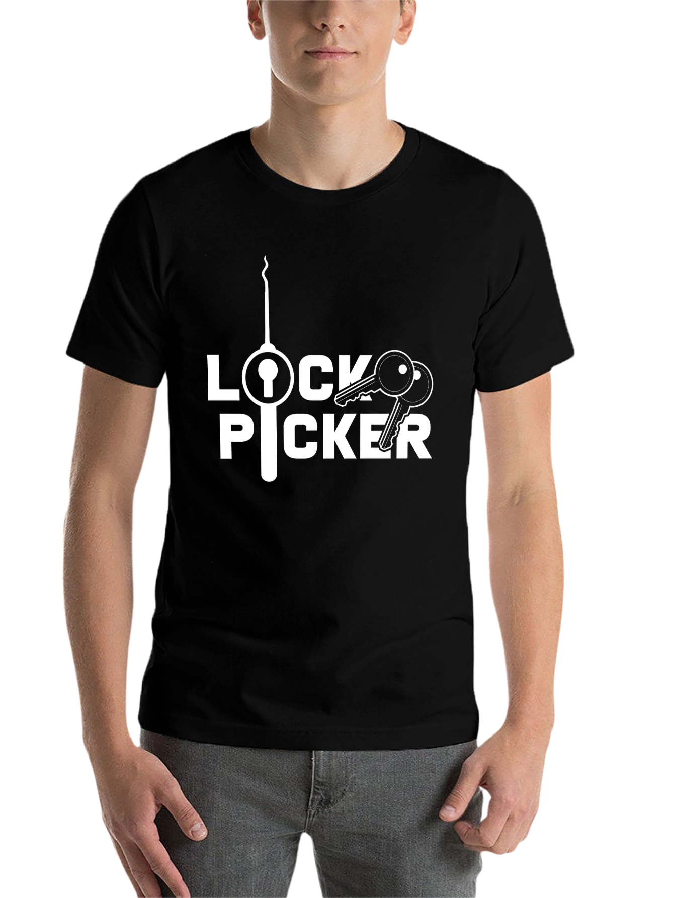 Black Lock Picker Graphic Tee - Novelty Humor Shirt view 7