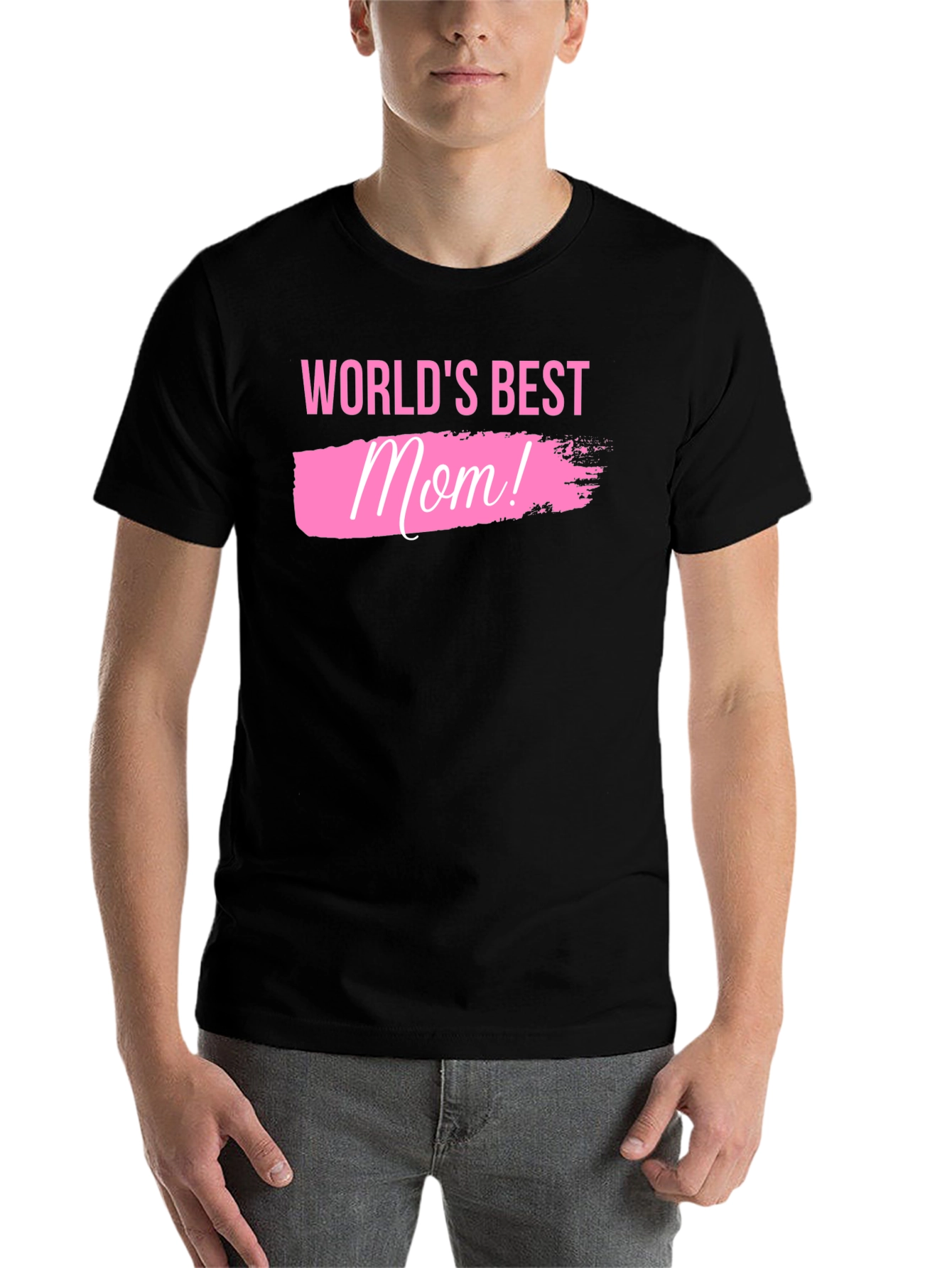Black World's Best Mom! Black T-Shirt view 7