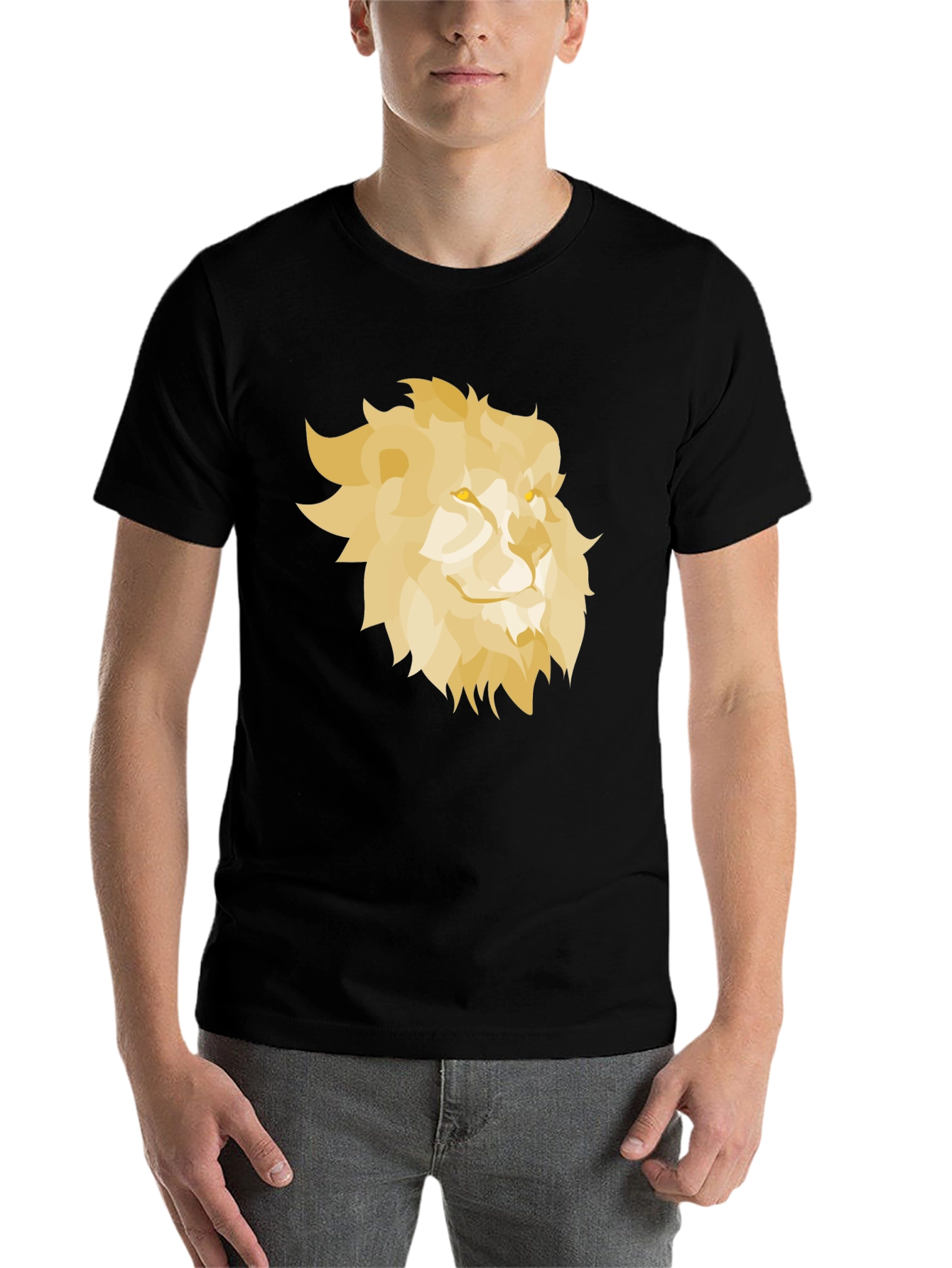 Black Lion Graphic Black T-Shirt view 7