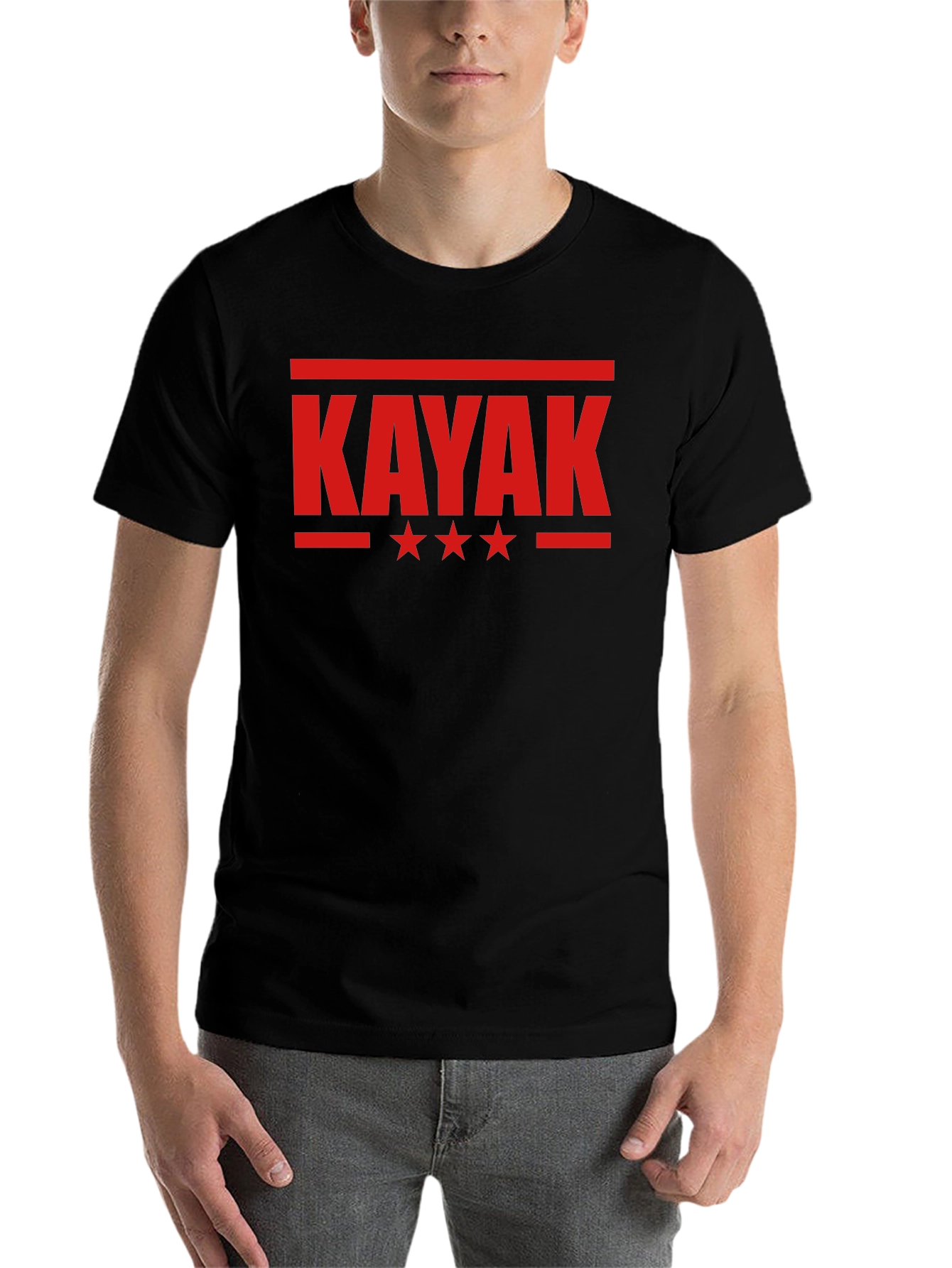 Black Kayak Graphic Tee - Black Cotton Blend view 7