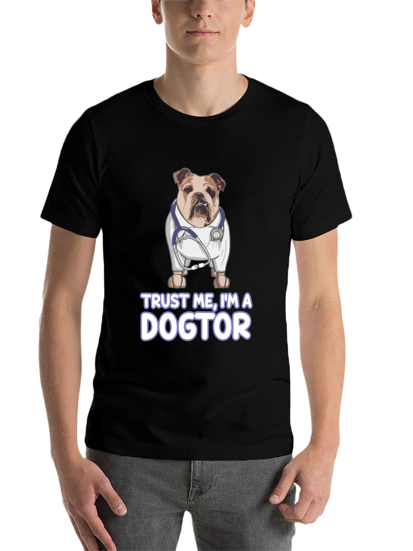 Black Dogtor T-Shirt - Bulldog Doctor Tee view 7
