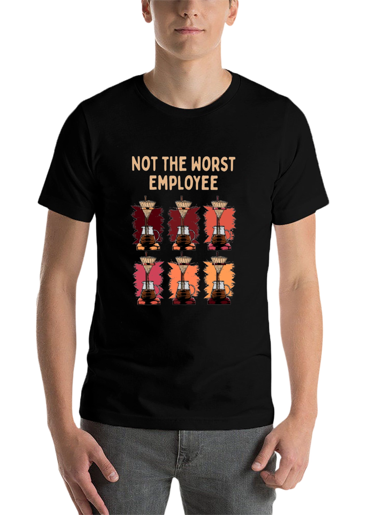 Black Not The Worst Employee Coffee T-Shirt view 7