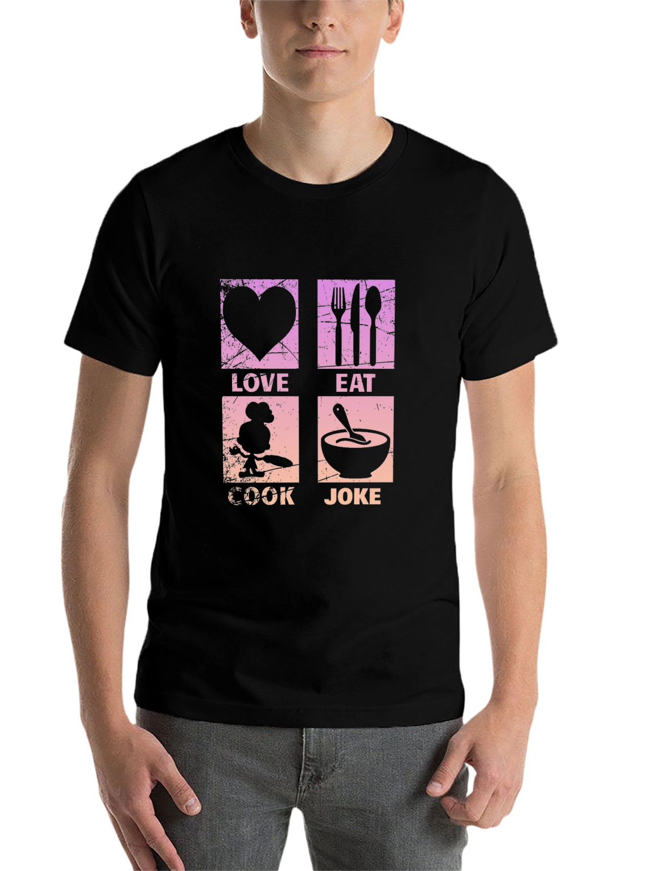 Black Love Eat Cook Joke T-Shirt view 7