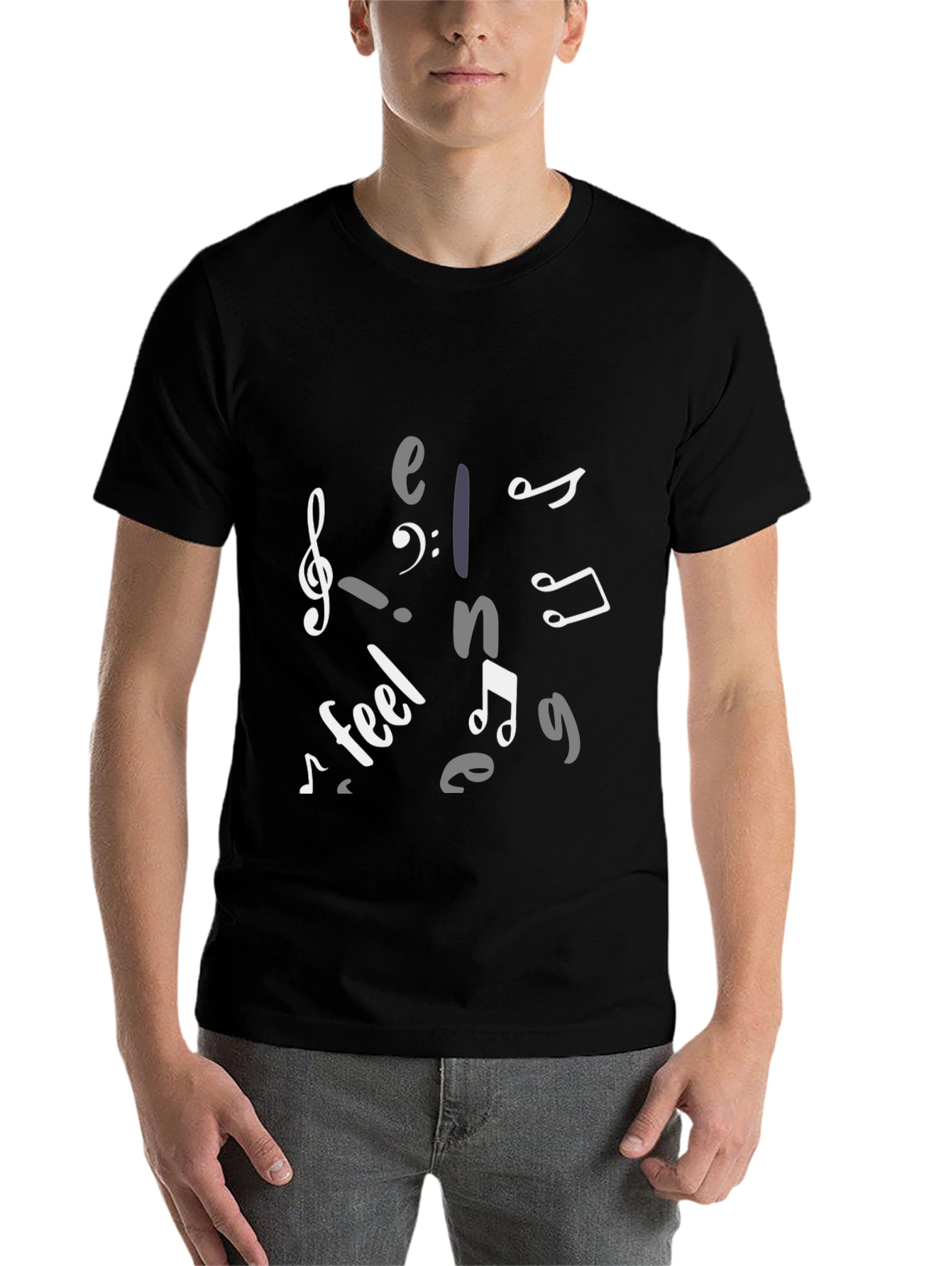Black Musical Vibes T-Shirt - Comfortable Cotton Blend view 7