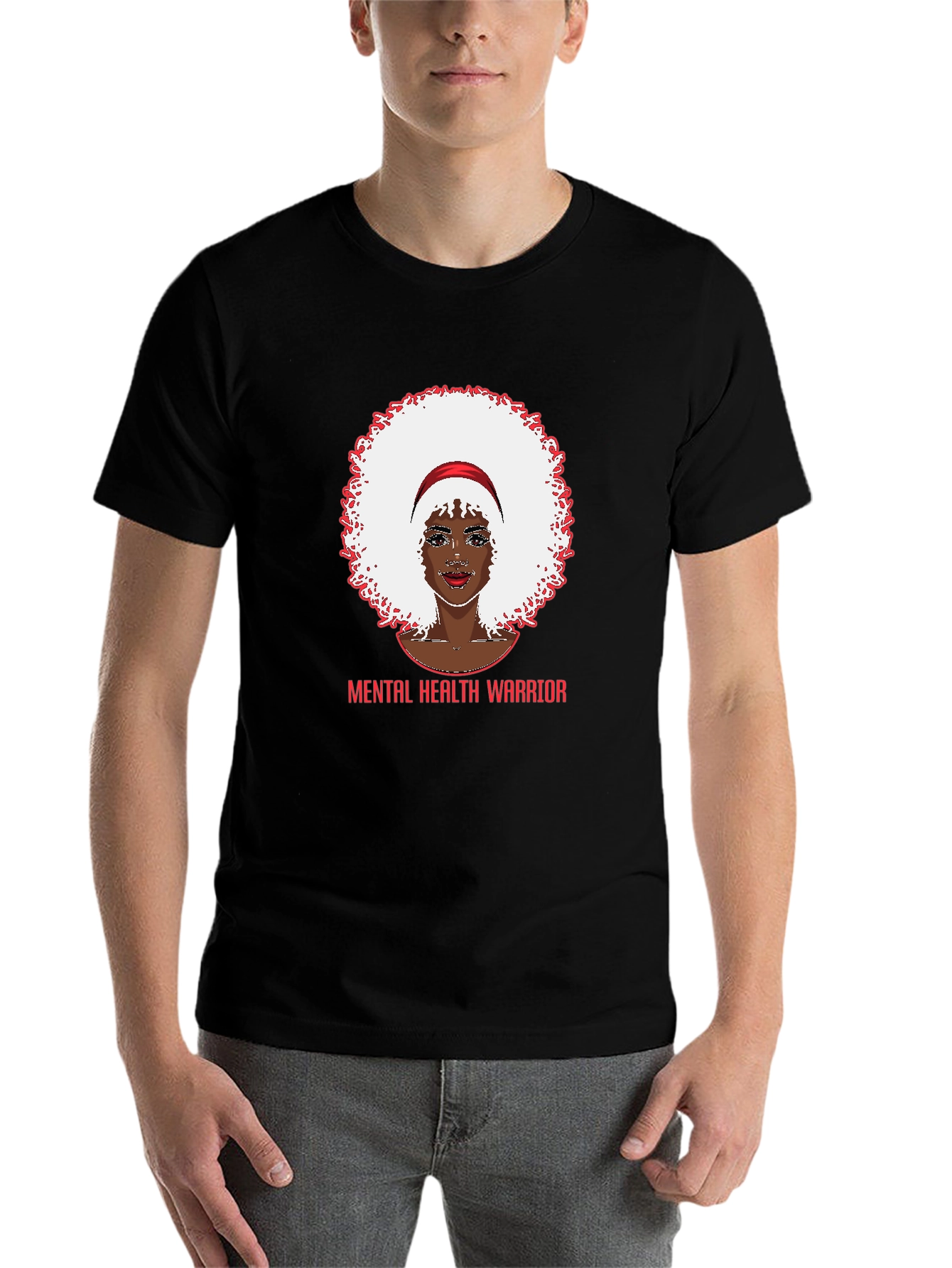 Black Mental Health Warrior T-Shirt - Unisex view 7