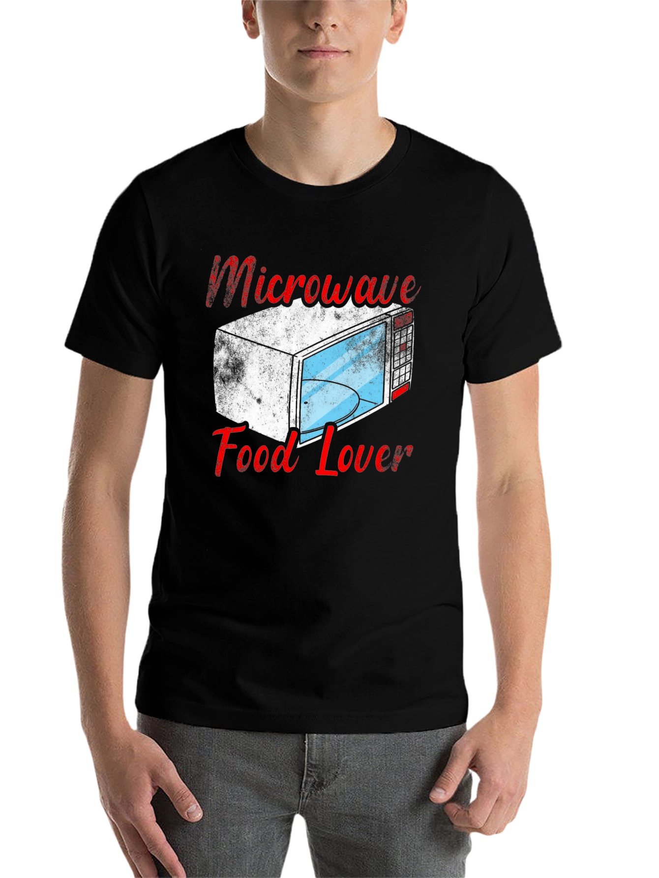 Black Microwave Food Lover T-Shirt - Funny Cook Tee view 7