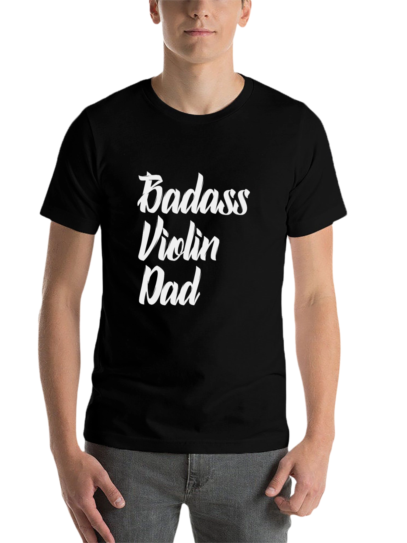 Black Badass Violin Dad Graphic Tee - Black T-Shirt view 7