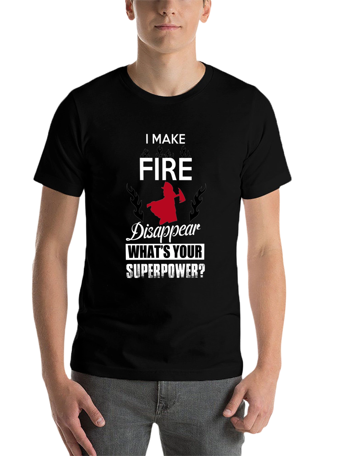 Black Firefighter Superpower Graphic Tee view 7