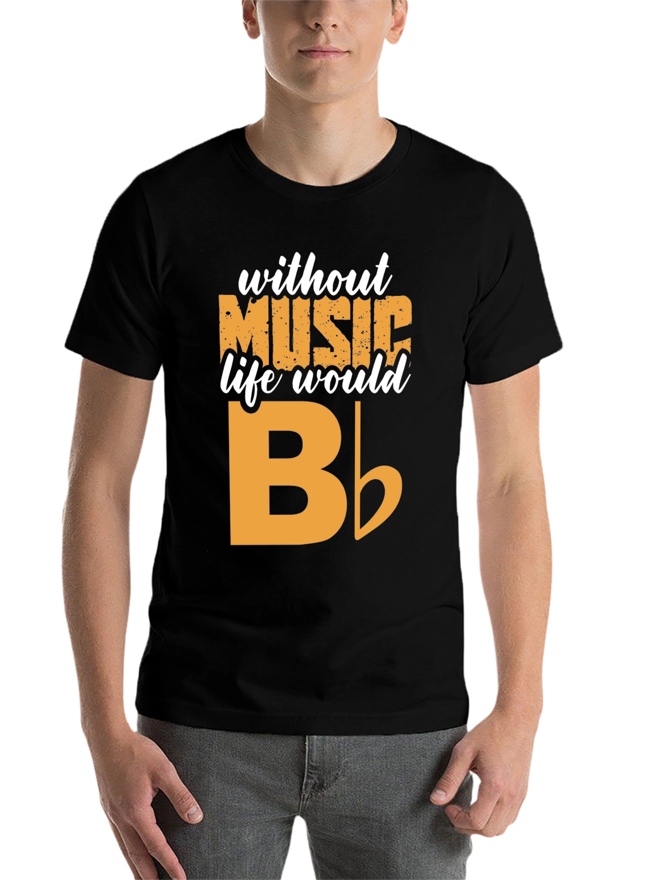 Music T-Shirt - Without Music Life Would B Flat - 7