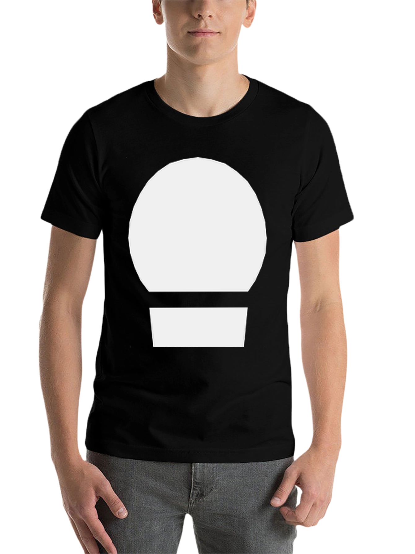Black Minimalist Graphic Tee - White Circle Design view 7