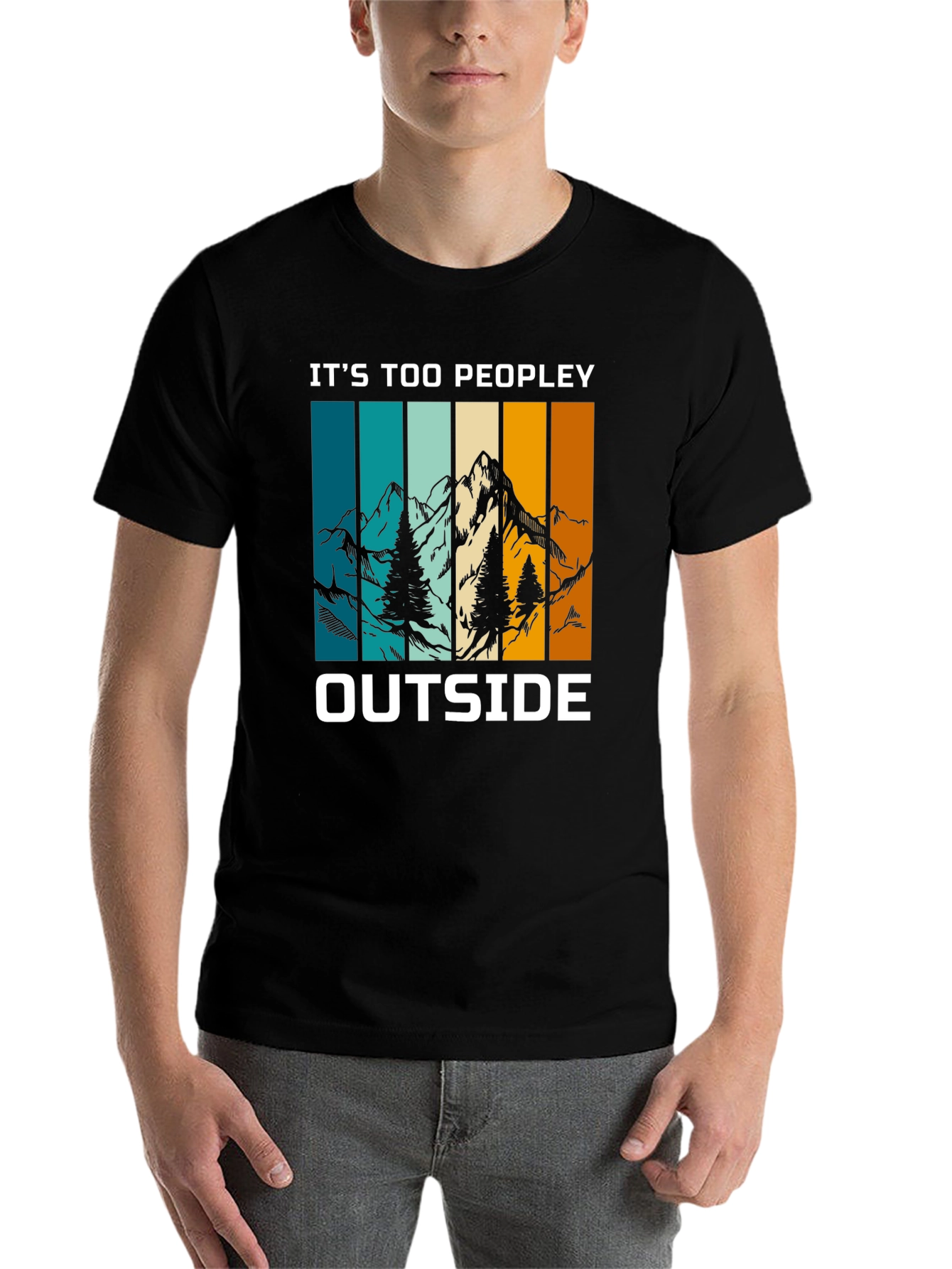 Black It's Too Peopley Outside Graphic Tee view 7