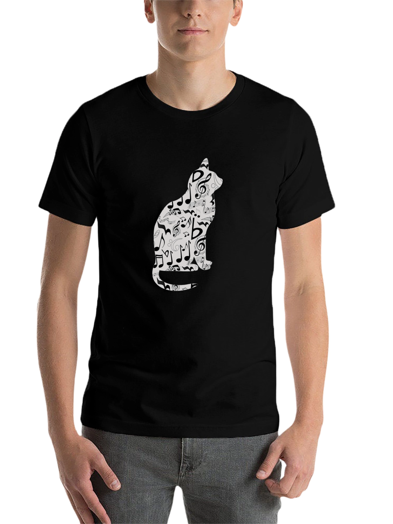 Black Music Cat T-Shirt - Stylish & Unique Design view 7