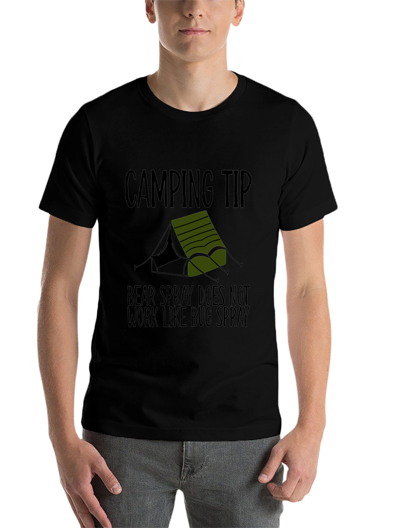 Black Camping Tip Bear Spray T-Shirt view 7