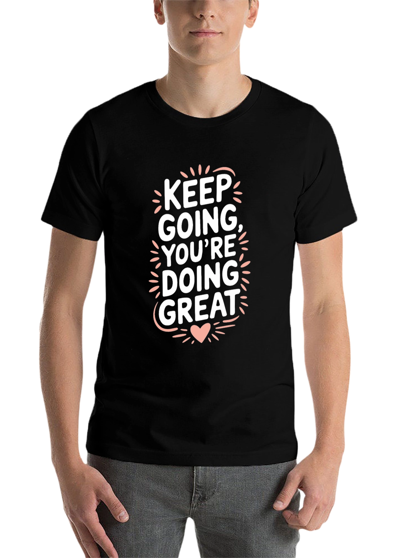 Black Keep Going Graphic Tee - Motivational T-Shirt view 7