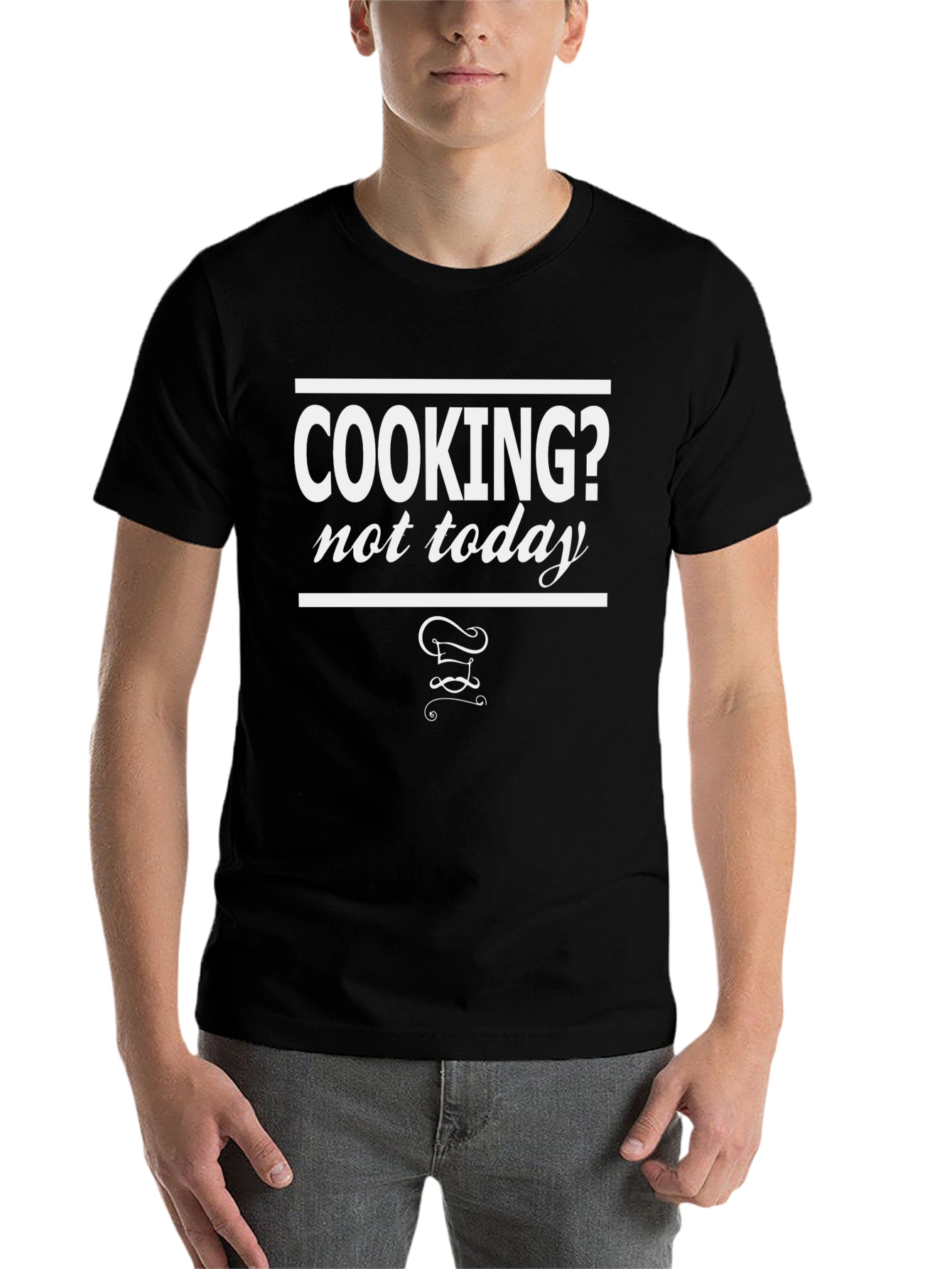 Black Cooking? Not Today Black Graphic Tee view 7