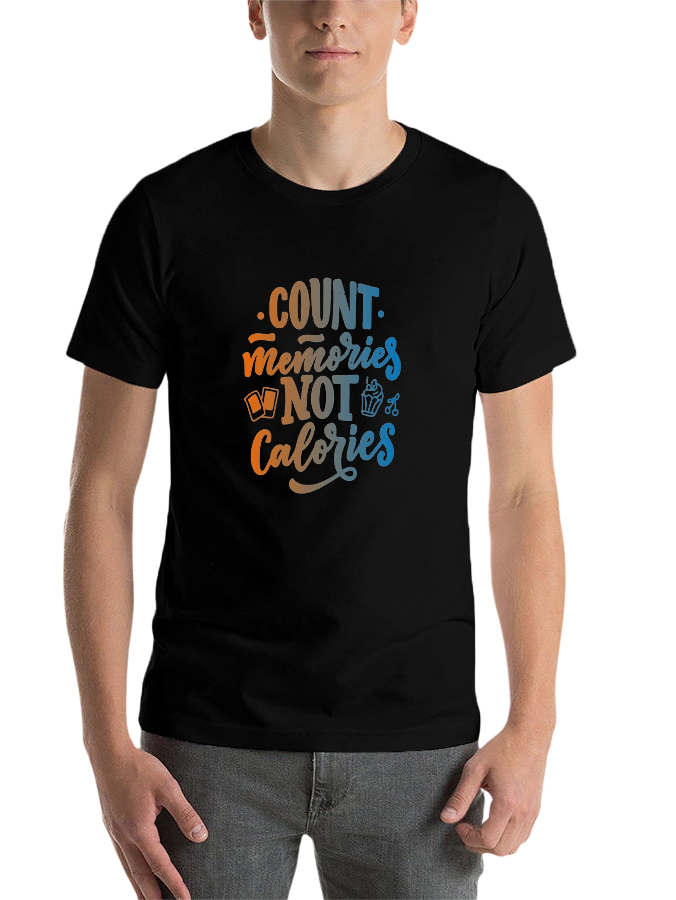 Black Count Memories Not Calories Graphic Tee view 7