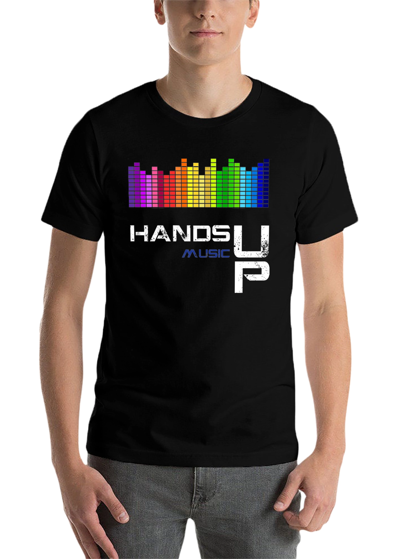 Black Hands Up Music Graphic Tee view 7