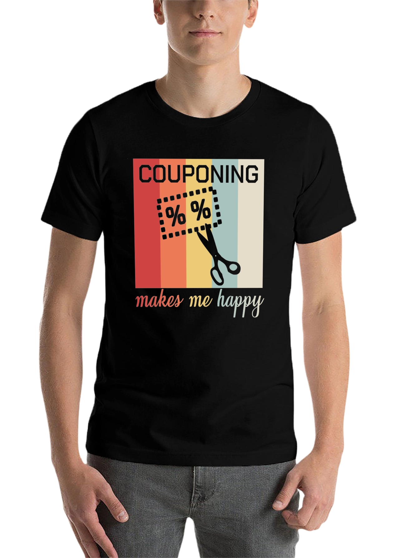 Black Couponing Makes Me Happy T-Shirt view 7