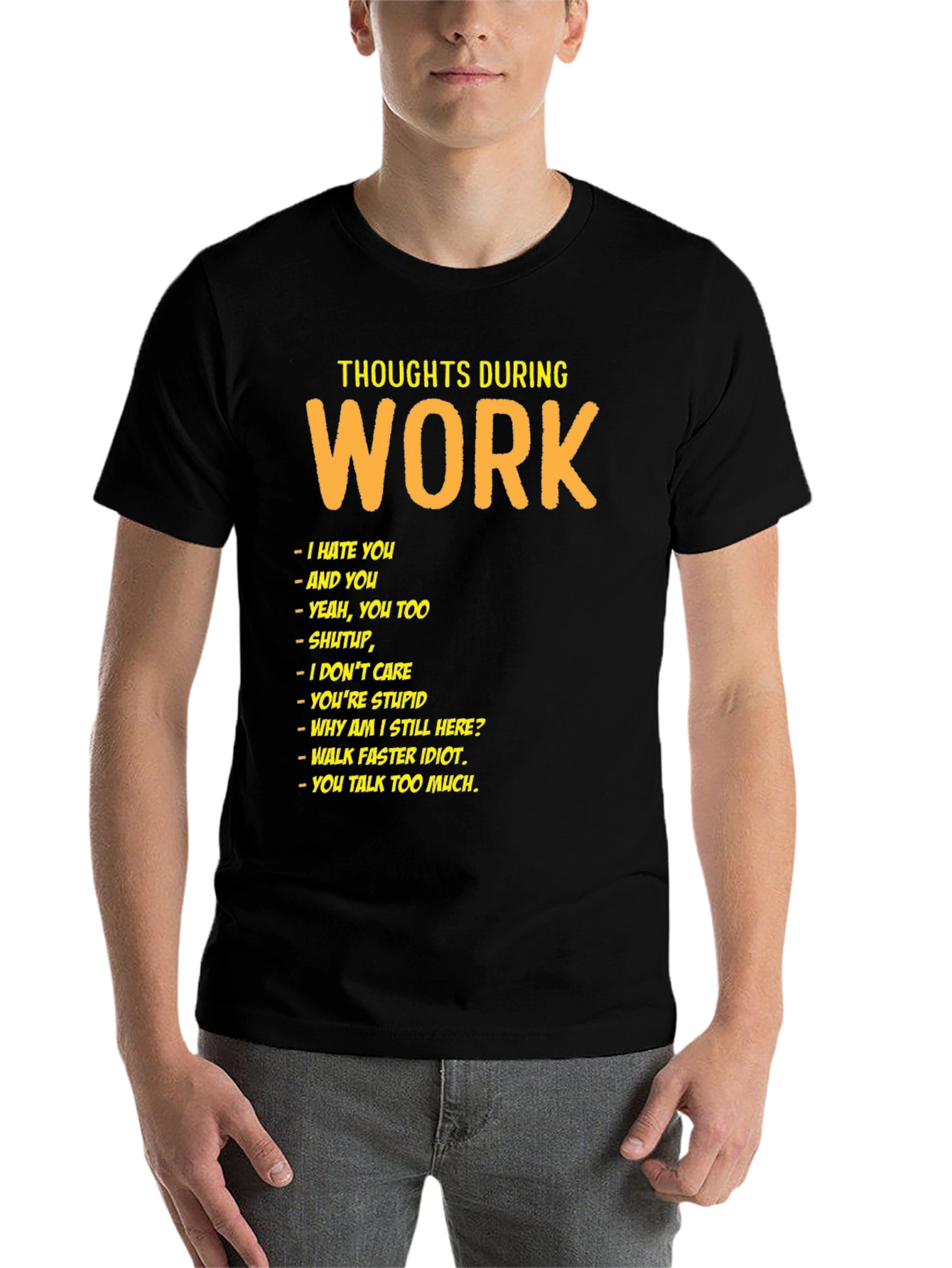 Black Thoughts During Work Black Humor T-Shirt view 7