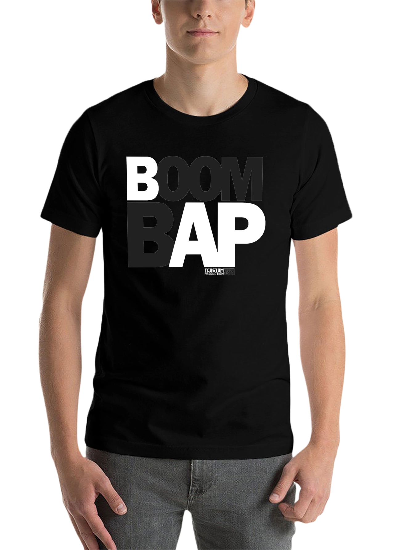 Black Boom Bap Graphic Tee - Black Cotton T-Shirt view 7