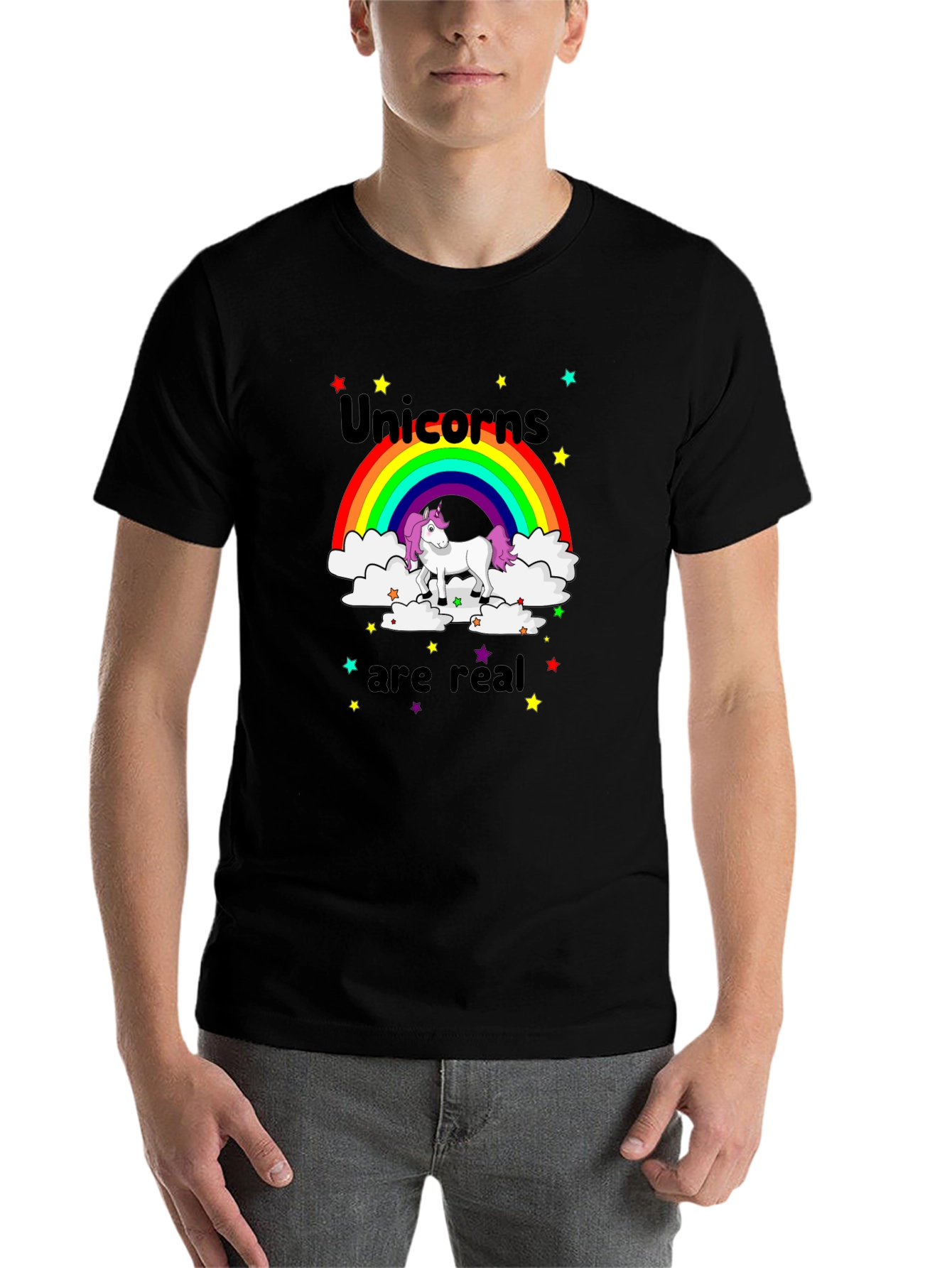 Black Unicorns are Real Graphic T-Shirt view 7