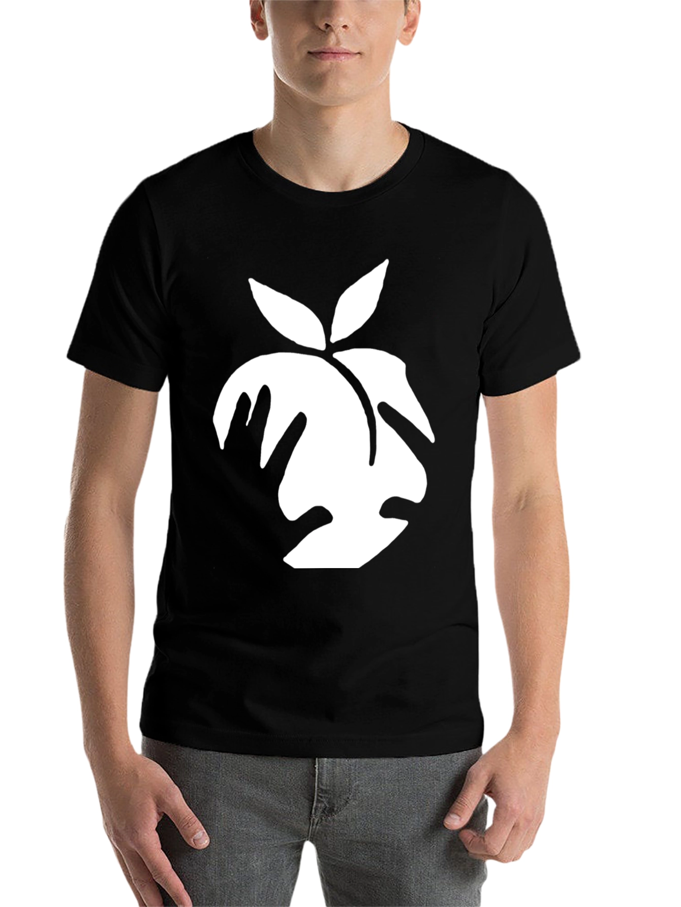 Black Peach Graphic Black T-Shirt - Soft Cotton Blend view 7