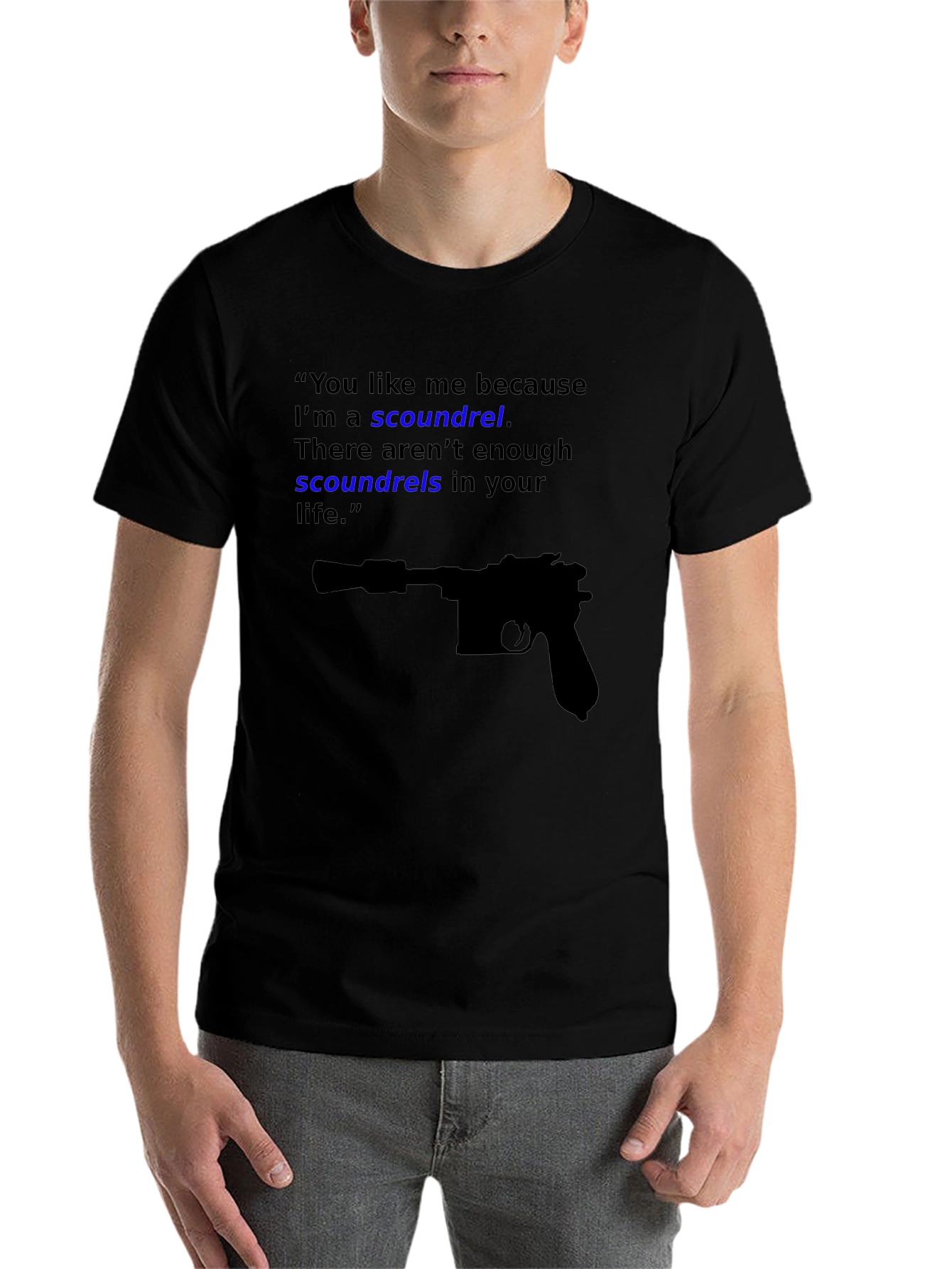Black Scoundrel Tee - Movie Quote Graphic Novelty T-Shirt view 7